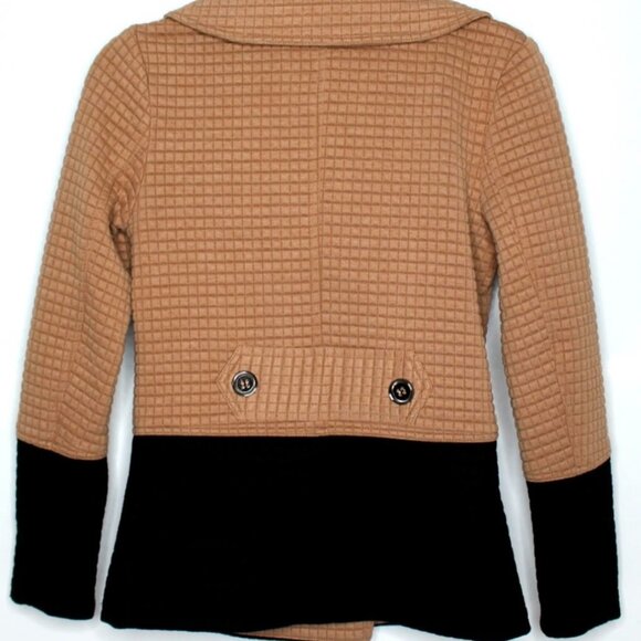 HELLO FALL! THML Two Toned Black And Tan Peacoat Color Block Jacket Size XS - Picture 3 of 4